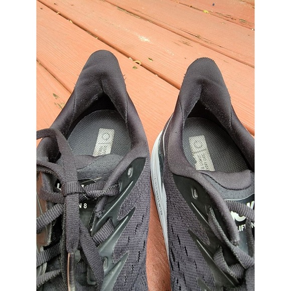 Hoka One One Clifton 8 Men’s Size 10D 1119393-BWHT Black White Running Shoes - Picture 4 of 12